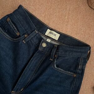 Agolde Women's Dark Blue Straight Leg Jeans